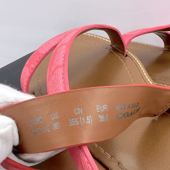 COACH, HARLAN SIG SANDALS, PINK LEMONADE, MULTI COLOR, SIZE US 9-B, EUR 39.5B - Picture 12 of 16